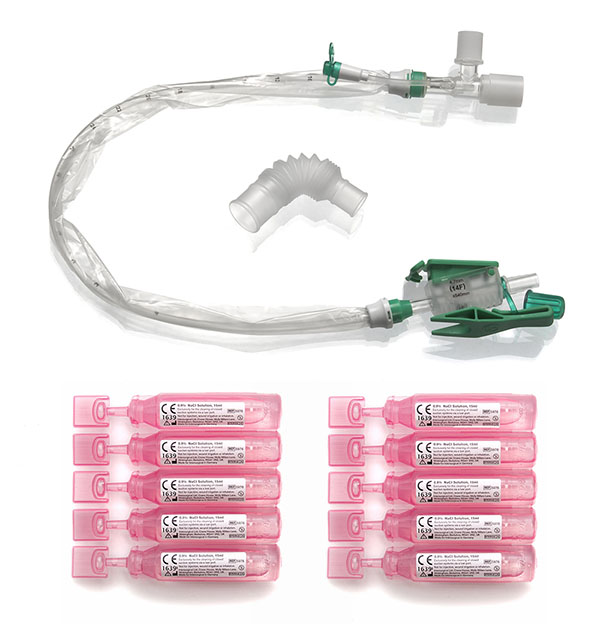 TrachSeal™ adult endotracheal closed suction system with saline ampoules, 24 hour, size F14