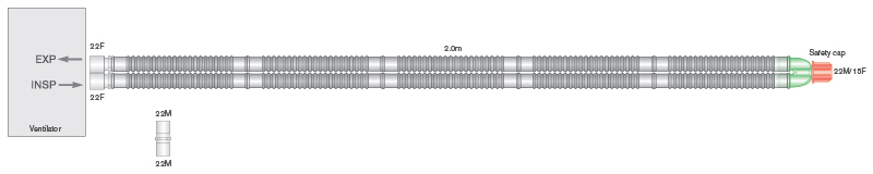 22mm Flextube™ breathing system, ≥ 2.0m